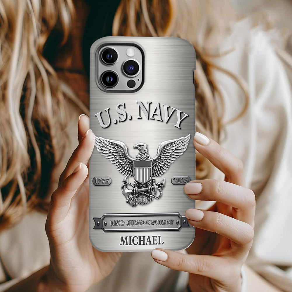 Honor, Courage, Commitment - Personalized Veteran Full Print Phone Case
