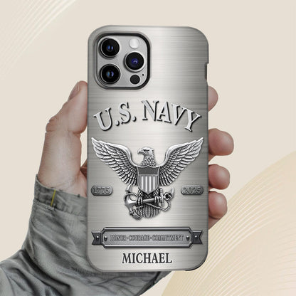 Honor, Courage, Commitment - Personalized Veteran Full Print Phone Case