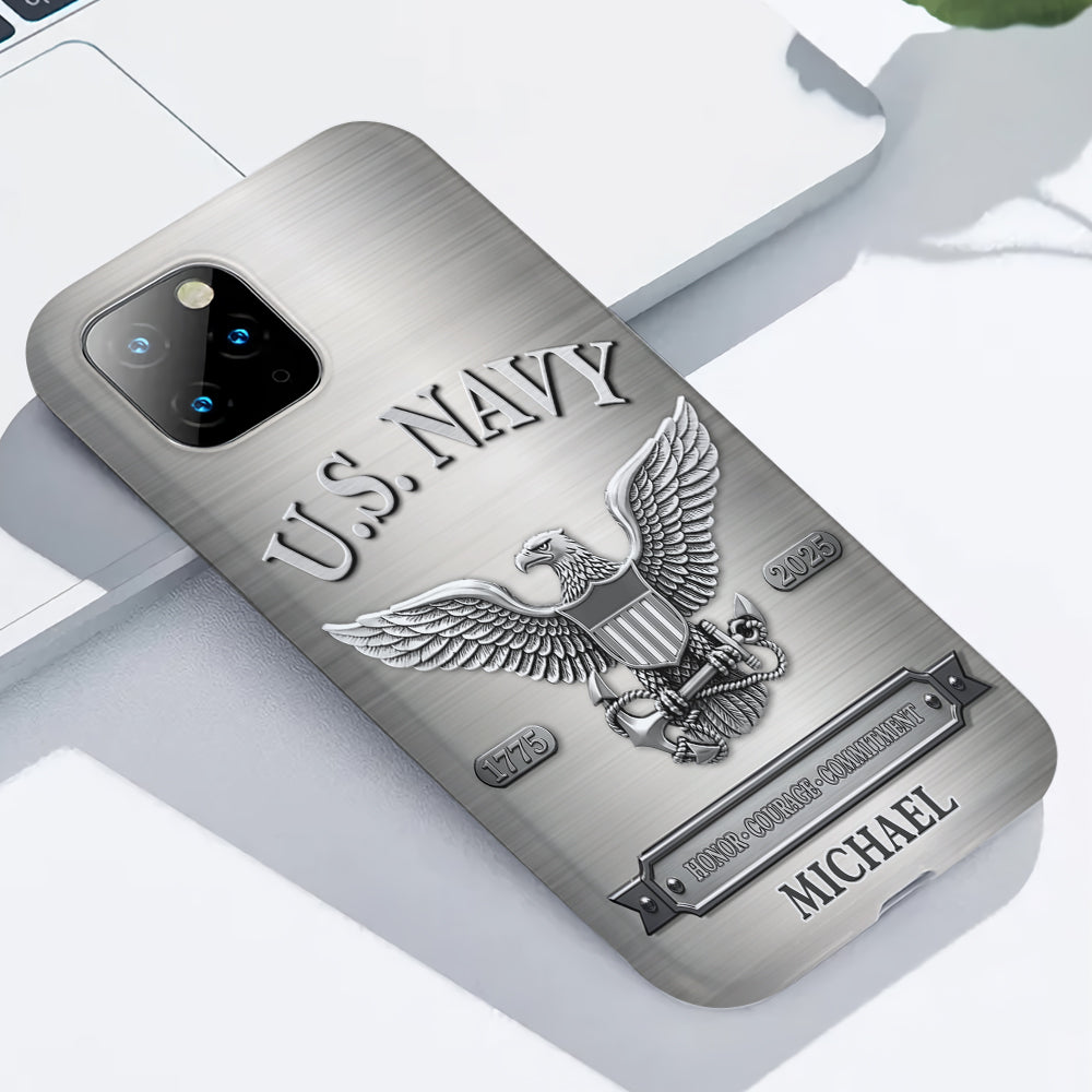 Honor, Courage, Commitment - Personalized Veteran Full Print Phone Case