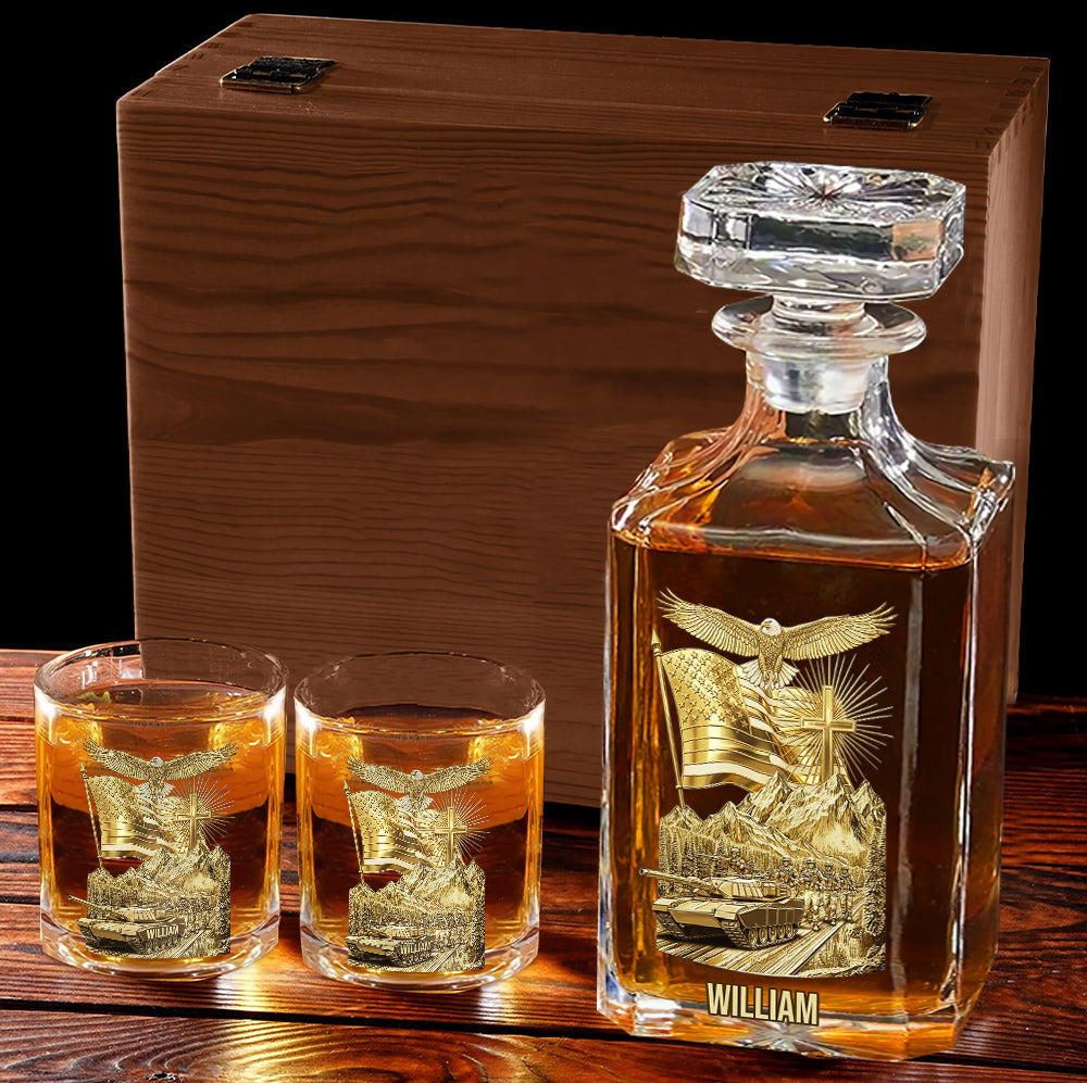 Veteran Day - Personalized Veteran Whiskey Decanter Set
