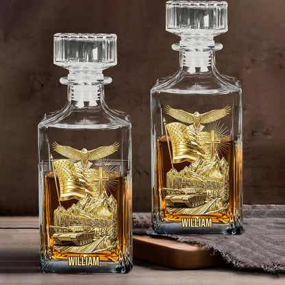 Veteran Day - Personalized Veteran Whiskey Decanter Set