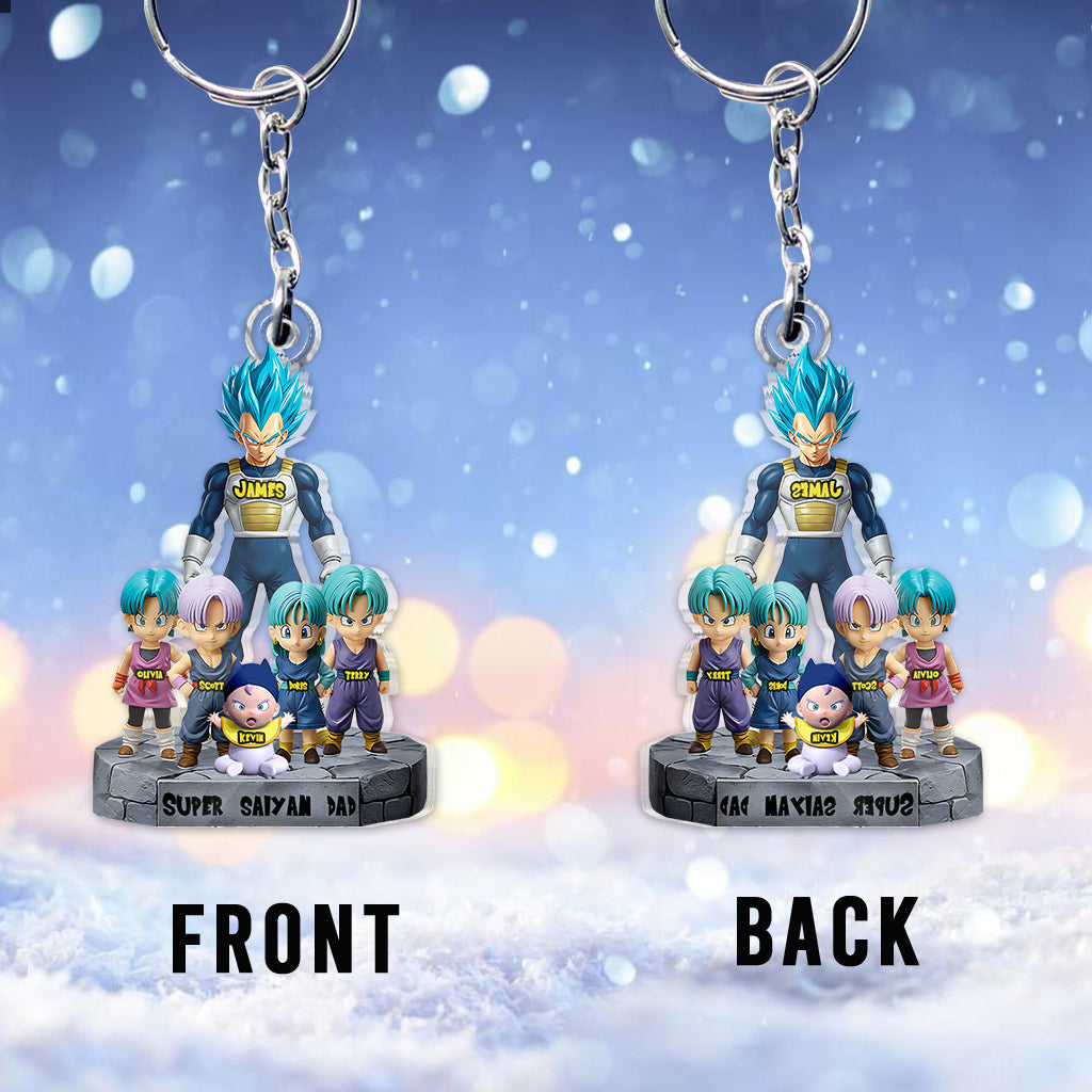 Brave Dad - Personalized Seven Balls Custom Shaped Keychain