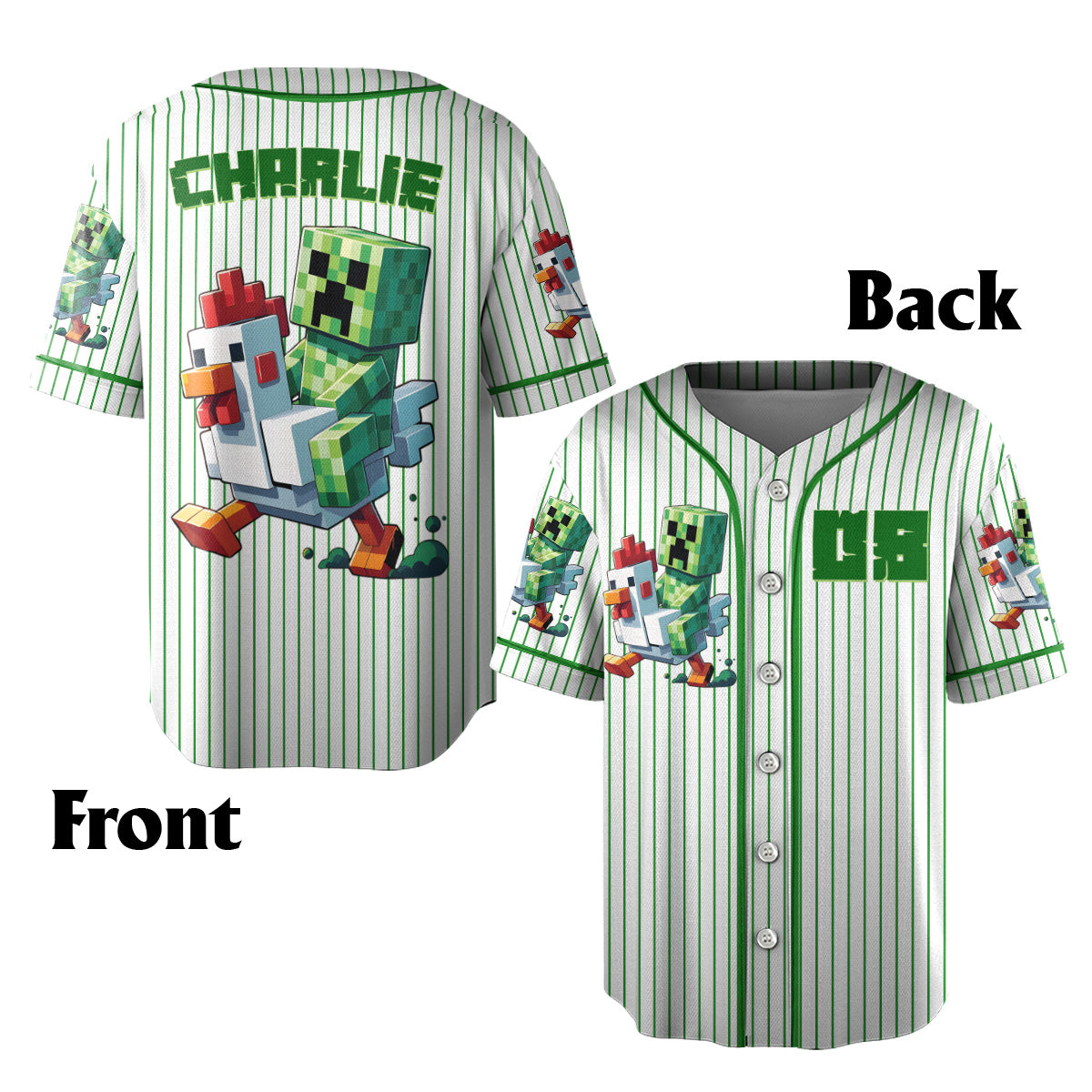 Chicken Jockey - Personalized Block World Kid Jersey Shirt & Shorts