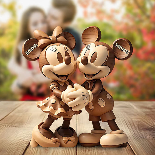 Cute Mouse Couple - Personalized Mouse Custom Shaped Acrylic Plaque