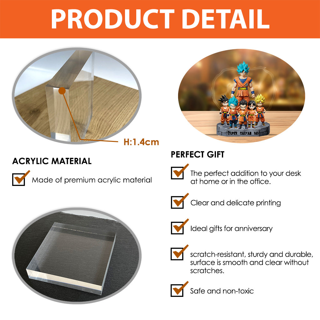 Best Dad Ever Christmas Gift - Personalized Seven Balls Custom Acrylic Plaque