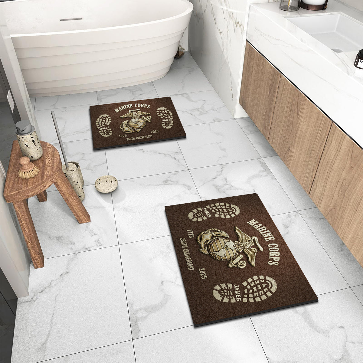 250th Anniversary - Personalized Veteran Non-Slip Tufted Rug