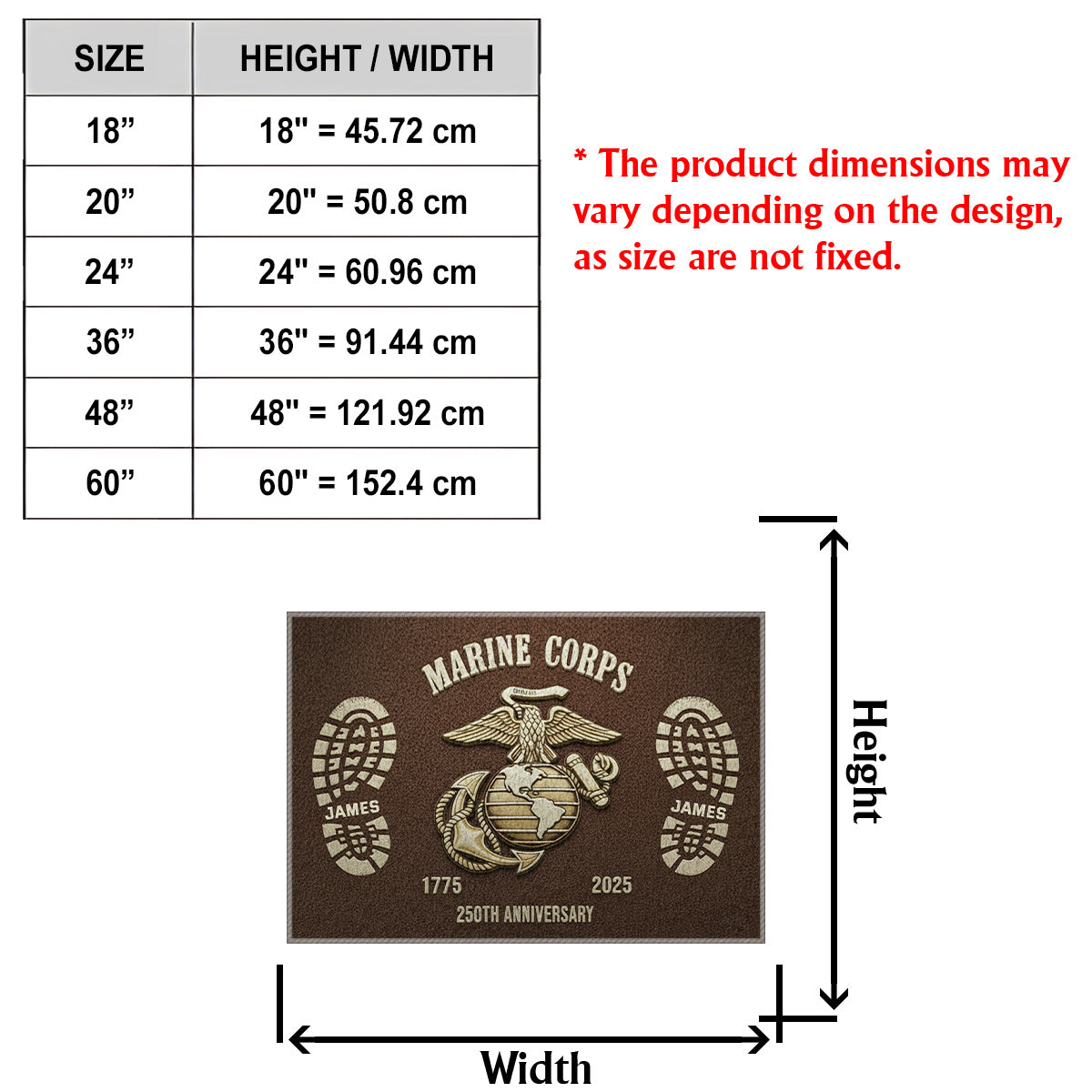 250th Anniversary - Personalized Veteran Non-Slip Tufted Rug