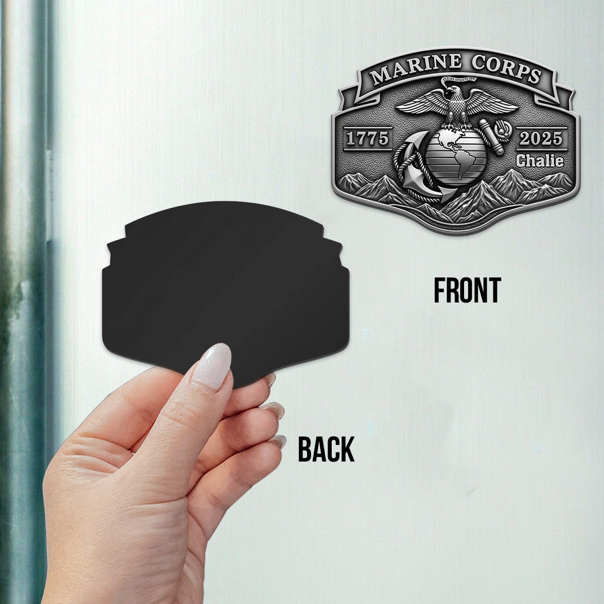 USMC 250th Anniversary - Personalized Veteran Car Magnet