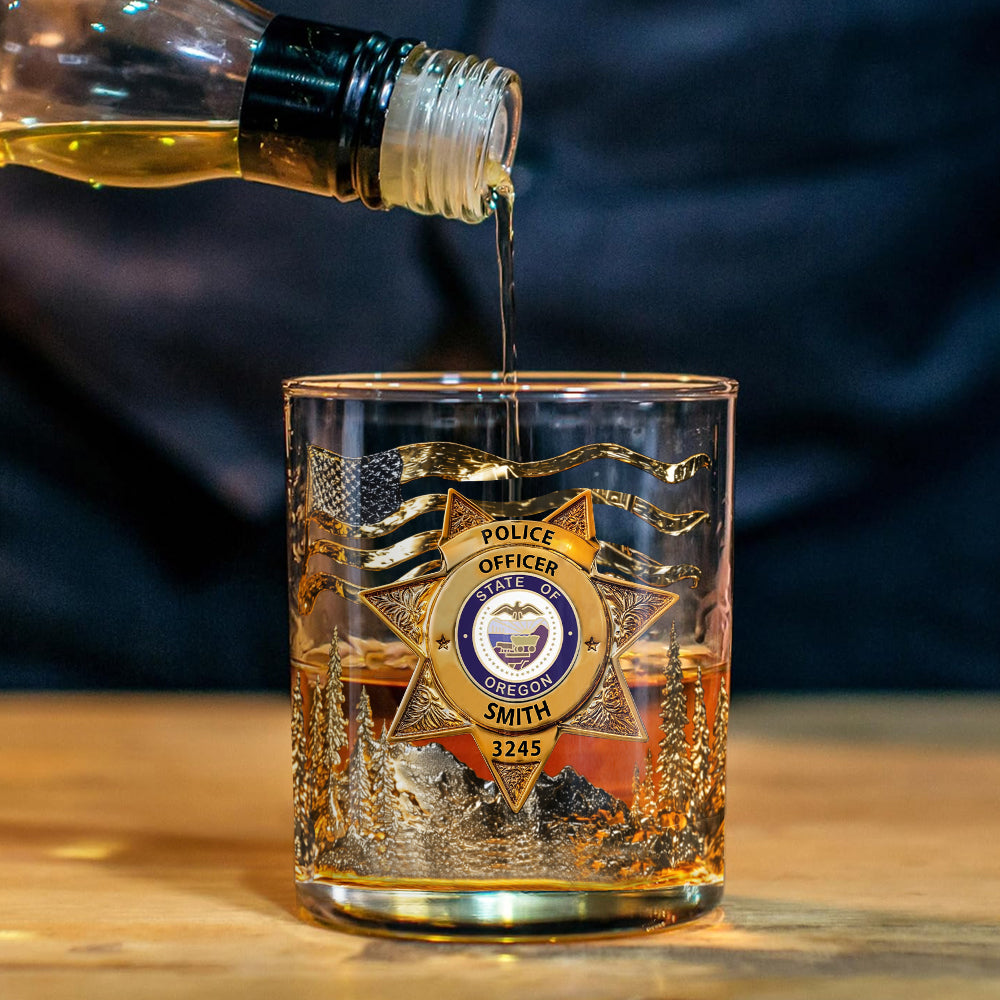Serve And Protect - Personalized Police Officer Whiskey Decanter Set