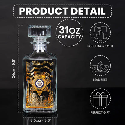 Serve And Protect - Personalized Police Officer Whiskey Decanter Set