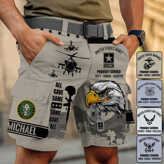All Gave Some - Personalized Veteran Cargo Shorts With Belt