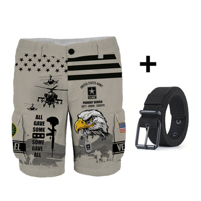 All Gave Some - Personalized Veteran Cargo Shorts With Belt
