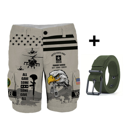 All Gave Some - Personalized Veteran Cargo Shorts With Belt