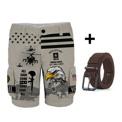 All Gave Some - Personalized Veteran Cargo Shorts With Belt