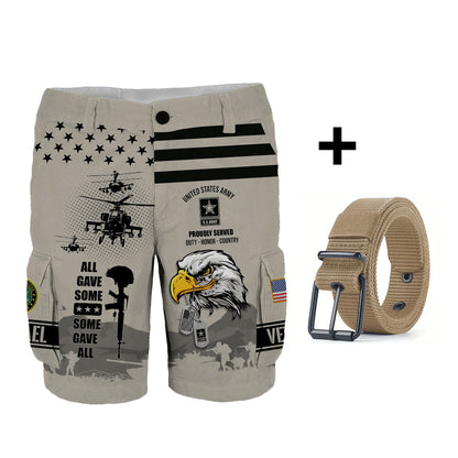 All Gave Some - Personalized Veteran Cargo Shorts With Belt