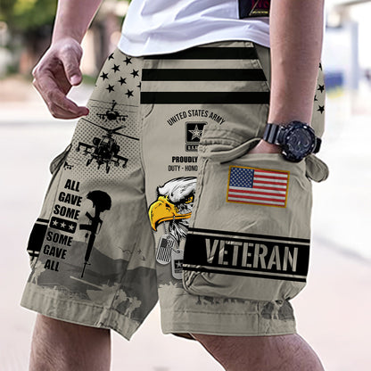All Gave Some - Personalized Veteran Cargo Shorts With Belt