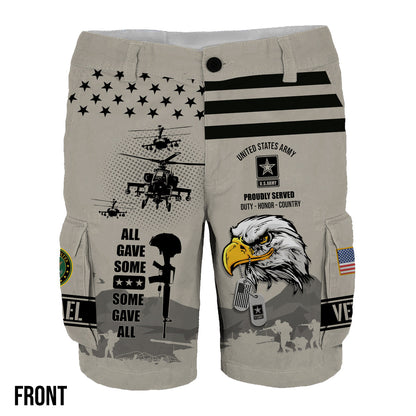 All Gave Some - Personalized Veteran Cargo Shorts With Belt