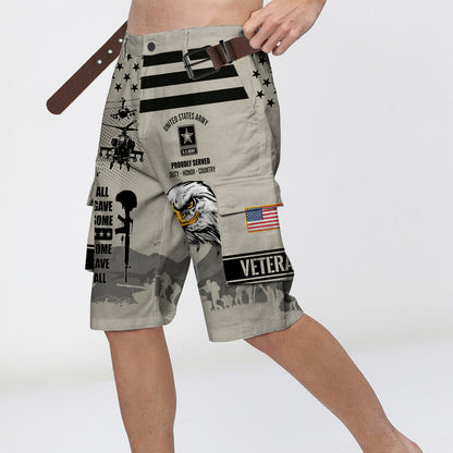 All Gave Some - Personalized Veteran Cargo Shorts With Belt