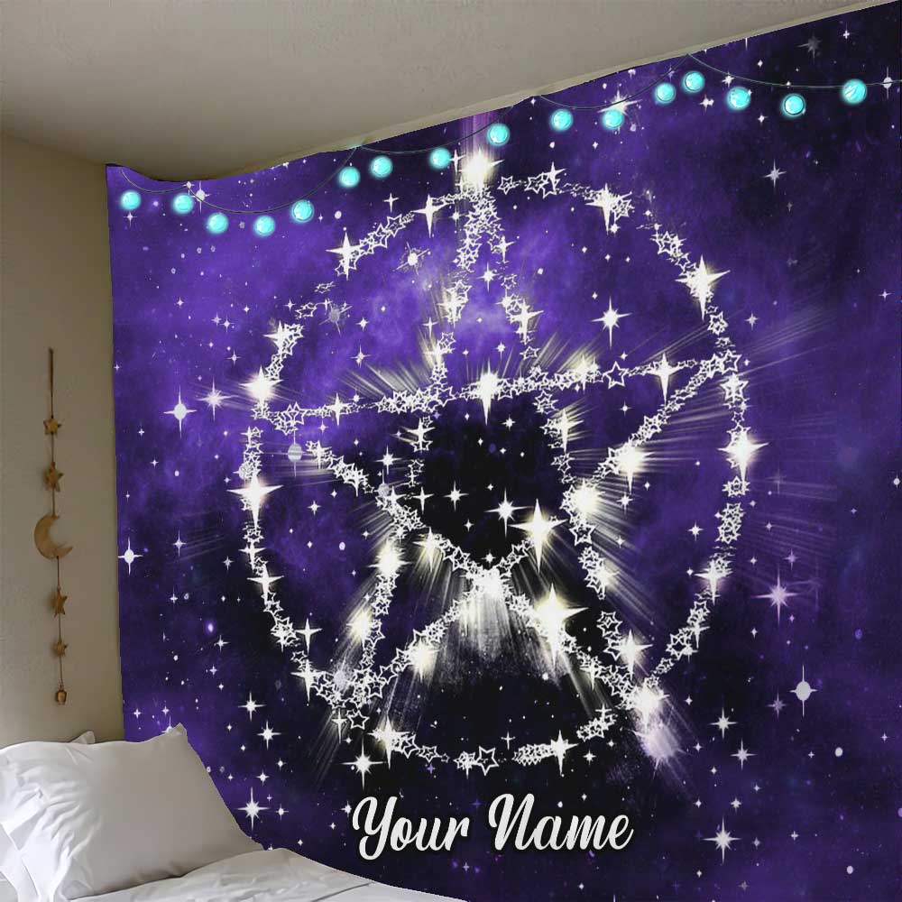 Wicca Pentagram - Personalized Witch Wall Tapestry