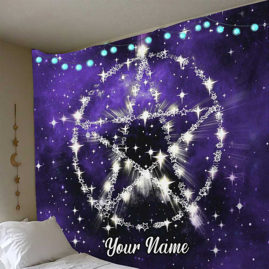 Wicca Pentagram - Personalized Witch Wall Tapestry
