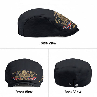 250th Anniversary Of America - Personalized Veteran Newsboy Cap