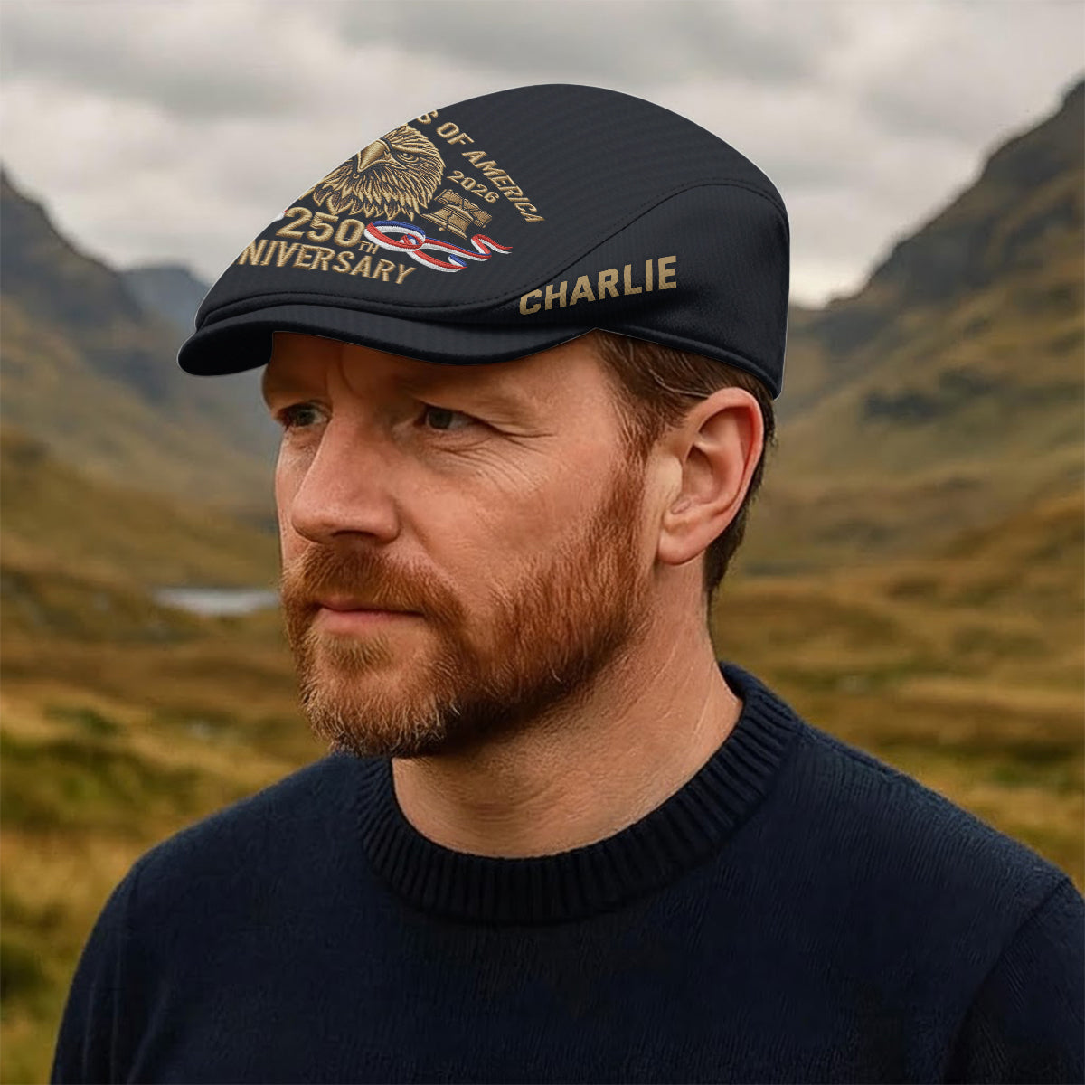 250th Anniversary Of America - Personalized Veteran Newsboy Cap