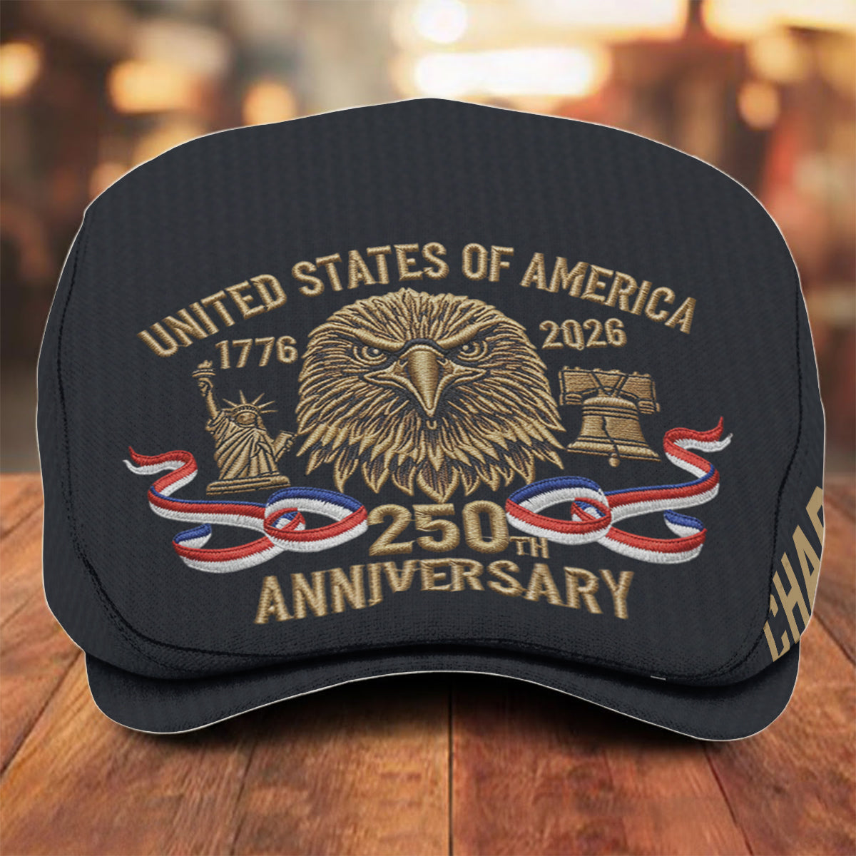 250th Anniversary Of America - Personalized Veteran Newsboy Cap
