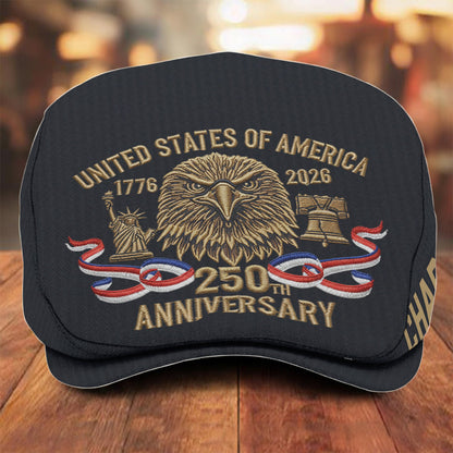 250th Anniversary Of America - Personalized Veteran Newsboy Cap