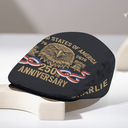 250th Anniversary Of America - Personalized Veteran Newsboy Cap