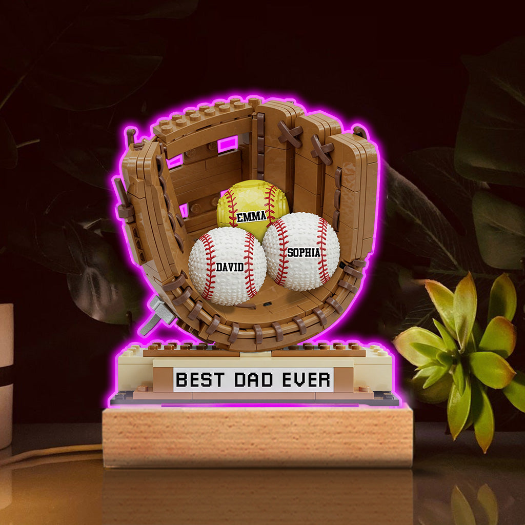 We Caught The Best Dad Baseball, Softball - Personalized Father Custom Shaped Acrylic Plaque