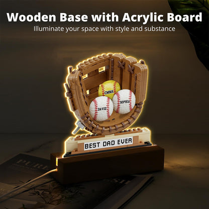 We Caught The Best Dad Baseball, Softball - Personalized Father Custom Shaped Acrylic Plaque