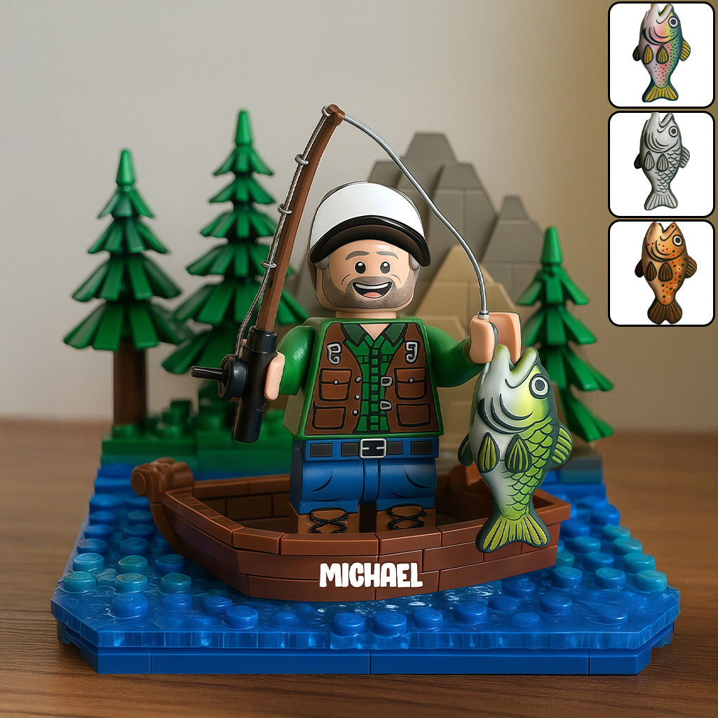 Brick Fishing Man - Personalized Fishing Custom Shaped Acrylic Plaque