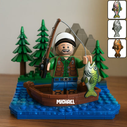 Brick Fishing Man - Personalized Fishing Custom Shaped Acrylic Plaque