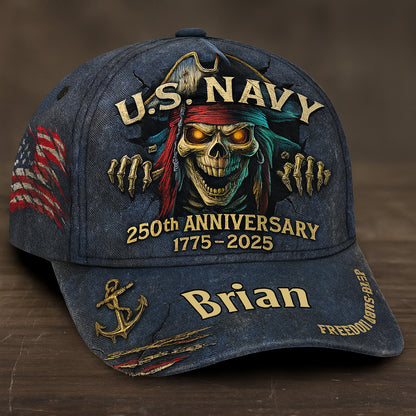 Skull Veteran - Personalized Veteran Classic Cap