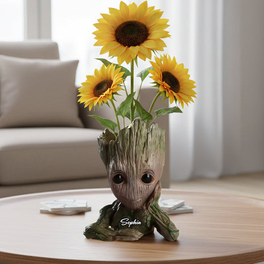 Cute Groot - Personalized Custom Shape Acrylic Flower Vase