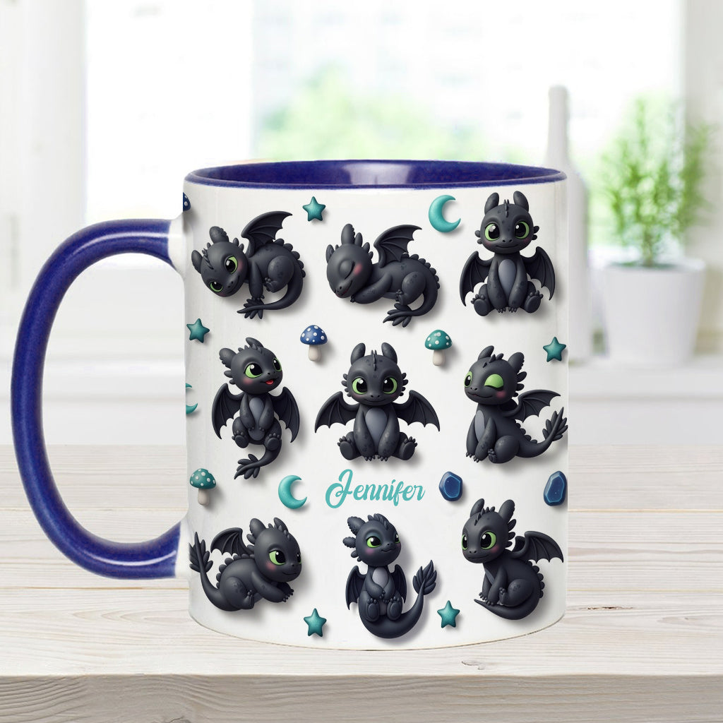 Adorable Dragon - Personalized Dragon Accent Mug