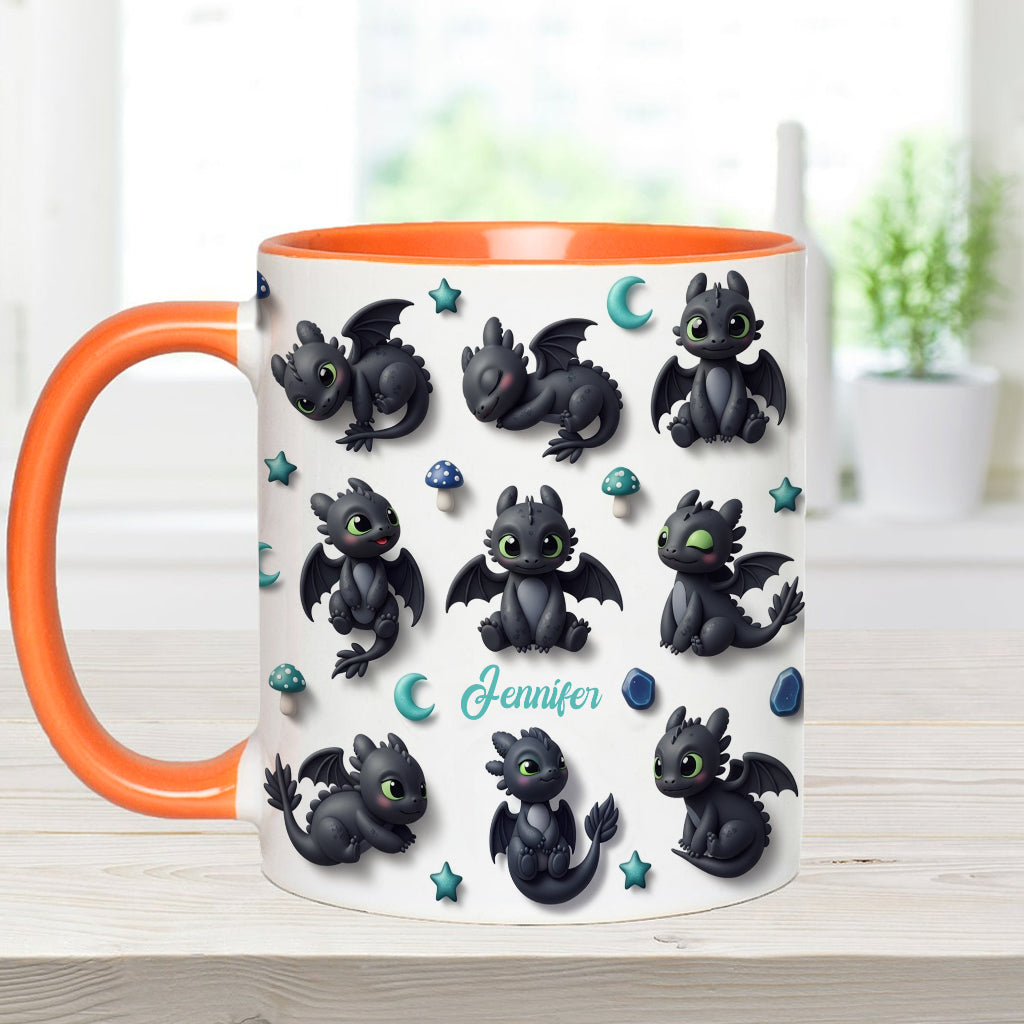 Adorable Dragon - Personalized Dragon Accent Mug