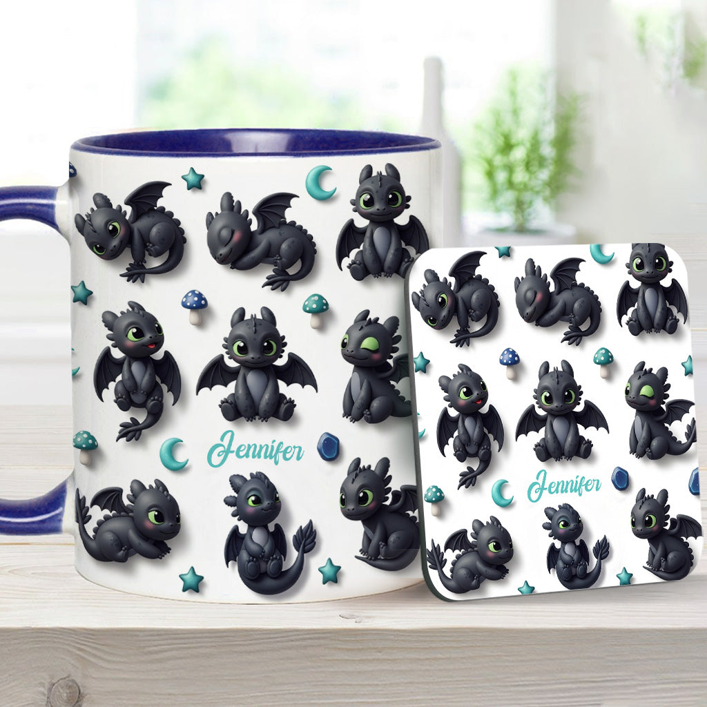 Adorable Dragon - Personalized Dragon Accent Mug
