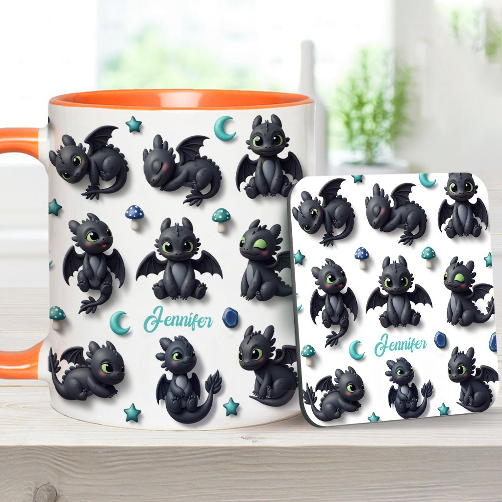 Adorable Dragon - Personalized Dragon Accent Mug