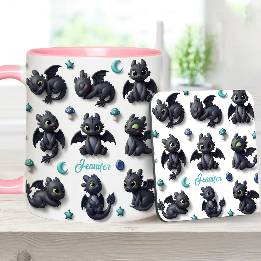 Adorable Dragon - Personalized Dragon Accent Mug