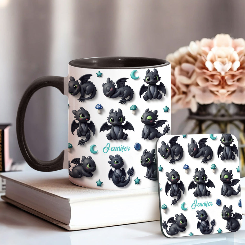Adorable Dragon - Personalized Dragon Accent Mug