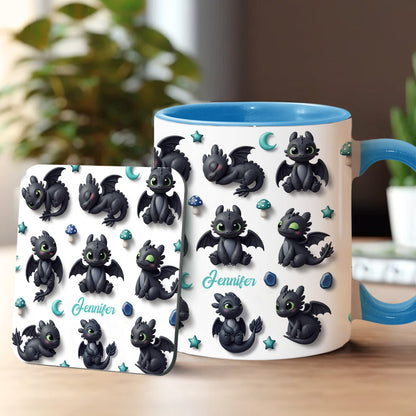 Adorable Dragon - Personalized Dragon Accent Mug