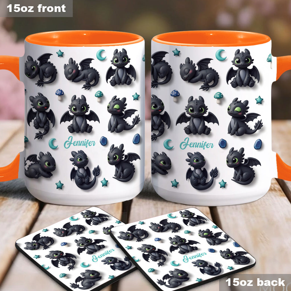 Adorable Dragon - Personalized Dragon Accent Mug