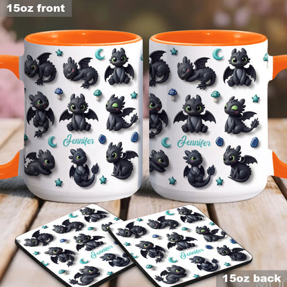 Adorable Dragon - Personalized Dragon Accent Mug