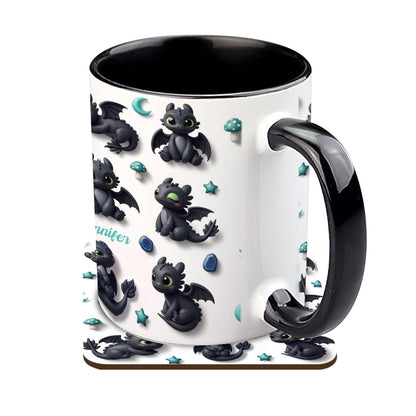 Adorable Dragon - Personalized Dragon Accent Mug