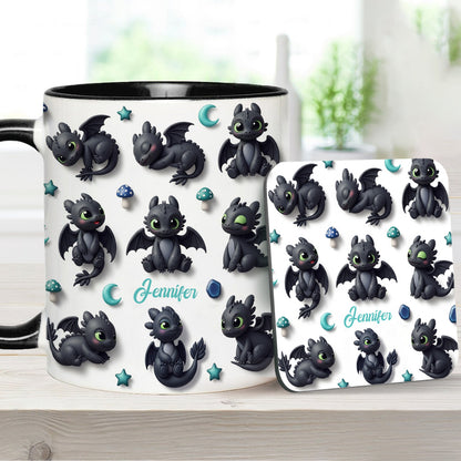 Adorable Dragon - Personalized Dragon Accent Mug