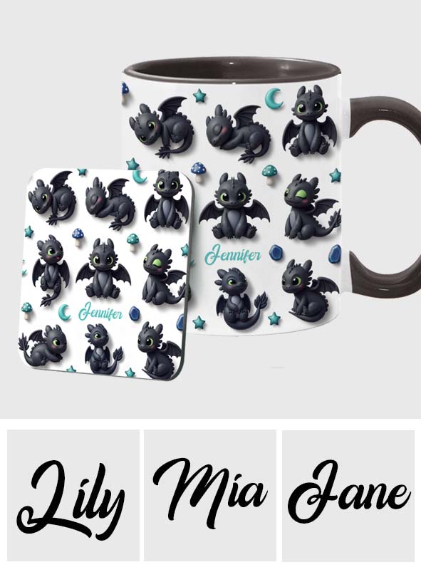 Adorable Dragon - Personalized Dragon Accent Mug