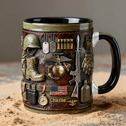 Semper Fidelis - Personalized Veteran Accent Mug & Coaster