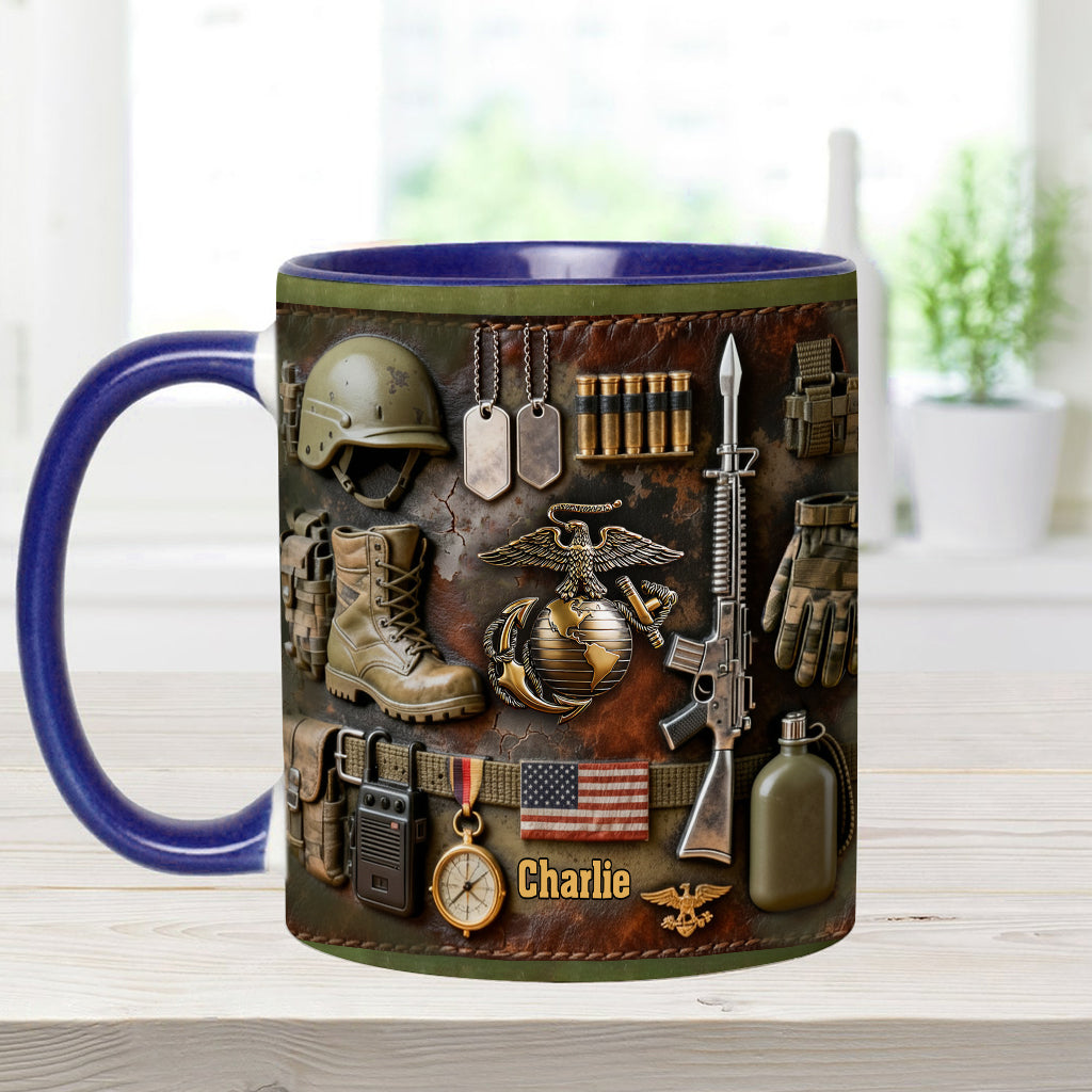 Semper Fidelis - Personalized Veteran Accent Mug & Coaster