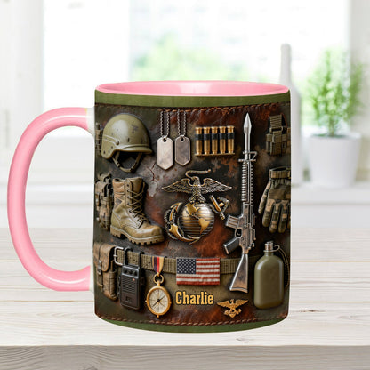 Semper Fidelis - Personalized Veteran Accent Mug & Coaster